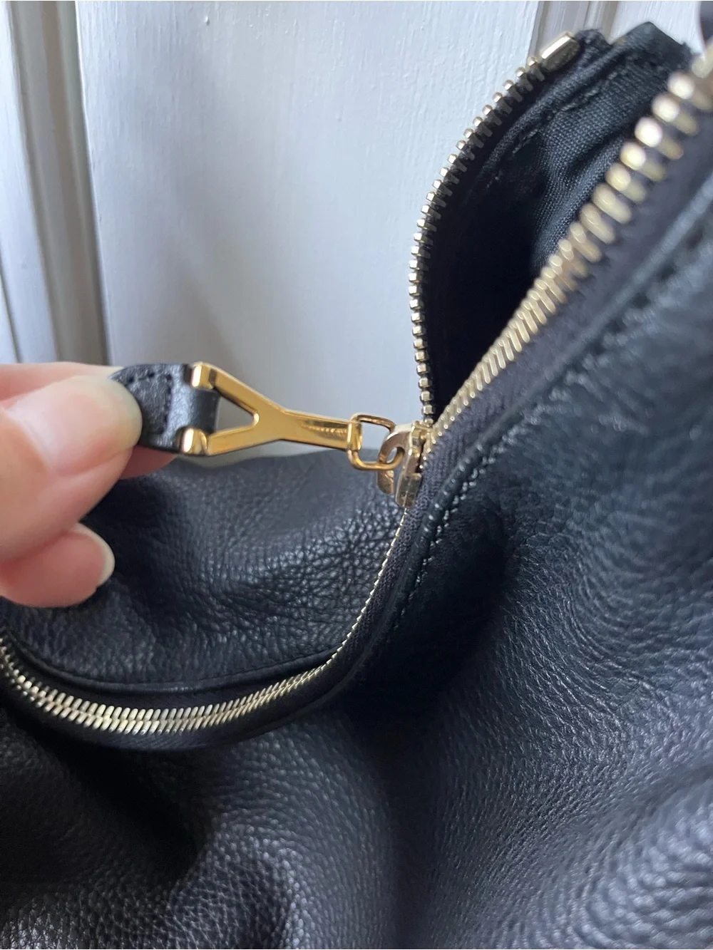 YSL Black Leather Hobo Tote Bag - Women's Shoulder Bag
